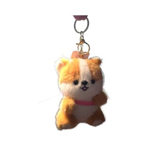 Porte-clés en peluche chiot Corgi 12 cm, jouet en peluche doux avec chaîne à boucle dorée pour voiture ou accessoire de sac - Product Image 5