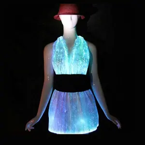 sexy fibre optic lighting luminous wholesale exotic dance wear