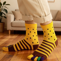 Chaussettes de sport athlétiques unisexe en coton à cinq doigts avec logo personnalisé, respirantes, écologiques, séchage rapide, OEM (bas/corps)