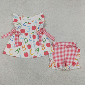 ชุดเสื้อผ้าเด็กผู้ชายและเด็กผู้หญิงลายตาราง แบรนด์ ABC Apples Polo Tunic สำหรับกลับไปโรงเรียน - Product Image 5