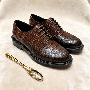 Chaussures Derby Homme Luxe à Motif Crocodile et Semelle Épaisse - Chaussures Habillées Formelles en Cuir Exotique Haut <span class=keywords><strong>de</strong></span> Gamme Italien 2026 Nouveauté - Product Image 5