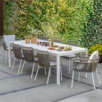 Bahçe mobilyaları halat dokuma veranda restoran sandalye halat dokuma alüminyum açık Rattan hasır balkon sandalye