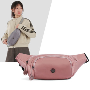Women's Water Resistant Nylon Waist Bag With Zipper Closure For Outdoor Casual Use Pink Purple Gray Khaki Green Brown Red Black - Product Image 2