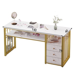 أثاث صالون تجميل بتصميم حديث وفاخر خفيف طقم أظافر مع أدراج رائج البيع - Product Image 1