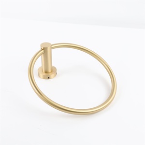 MAXERY <span class=keywords><strong>Nora</strong></span> Messing Handtuch ring Bad zubehör Runder Handtuch ring halter aus gebürstetem Gold messing - Product Image 3