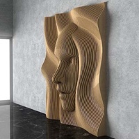 Sculpture d'art en bois massif, design moderne de luxe, panneau de décoration murale pour la maison et l'hôtel, pour la décoration intérieure du salon