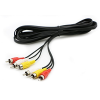 Câble Composite Audio Vidéo RCA 3 Mâle à 3 Mâle Câble AV RCA pour TV Magnétoscope DVD Projecteur Amplificateur Haut-Parleur