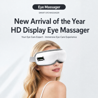 Masseur oculaire sans fil rechargeable avec chaleur et pression d'air, masque oculaire pliable avec musique Bluetooth pour soulager la fatigue