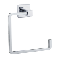 Porte-serviette de salle de bain moderne en alliage de zinc, base en acier inoxydable, rond, chromé, à fixation murale