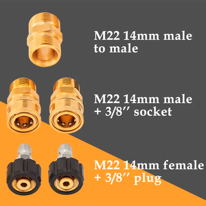 Tuyau de nettoyeur haute pression avec raccords M22 14mm Kits de connexion rapide Tuyau de lavage électrique de remplacement pour voitures - Product Image 4