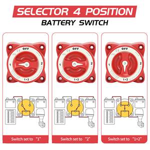 RoHS 350A 32V DC Off-1-ทั้งคู่-2โรตารีใช้งานหนักแบตเตอรี่ปลดสวิตช์4ตำแหน่งตัดการเชื่อมต่อสำหรับ Marine - Product Image 3