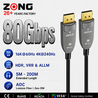 Câble AOC 2.1 80 Gbps UHBR 20 pour 16K/8K/4K, taux de rafraîchissement élevé, certifié VESA