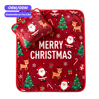 Manta de Franela Portátil 2 en 1 Ujoy Gift Merry Christmas, Manta de Viaje para el Hogar, el Automóvil y el Avión, Fácil de Transportar, Mantas Plegables