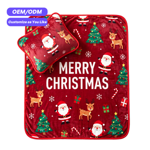 Regalo Ujoy <span class=keywords><strong>Buon</strong></span> <span class=keywords><strong>Natale</strong></span>, Coperta Cuscino Portatile 2 in 1 in Pile e Flanella, per Casa, Auto, Viaggio, Aereo, Facile da Trasportare, Coperte Pieghevoli - Product Image 1