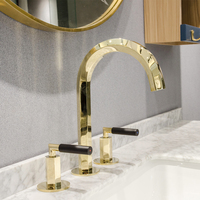 Robinet de salle de bain à deux poignées en or pour maison de luxe à Dubaï