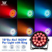 Pack de 8 projecteurs LED Par Can plats et fins Halo Ring 18x12W RGBW 4 en 1 DMX avec Flight Case