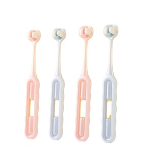 Children Toothbrush Soft Bristle Three Sided Design For Kids Age 5 12 Manual Toothbrush High Quality Pink And Sky Blue - Product Image 2