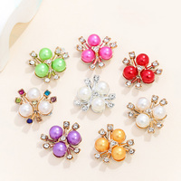 Décoration colorée en perles, fleurs et strass pour épingles à cheveux, accessoires de couture et de bricolage pour vêtements