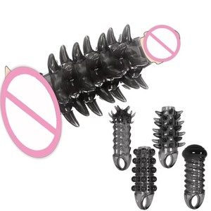 Penjualan Terbaik kualitas tinggi tali realistis dildo silikon TPE dapat digunakan kembali bertitik ekstra lembut karet kondom <span class=keywords><strong>Penis</strong></span> tahan air - Product Image 1