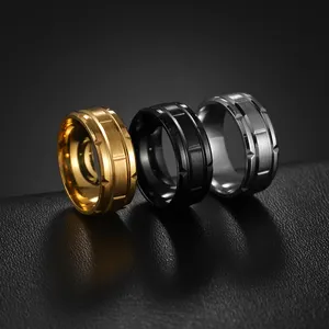 Silver/Gold/Black Plated Fashion Mens Finger Tarnish free Top Quality Jewelry Latest Design Titanium Stainless Steel men's rings