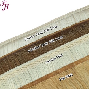 FH Wholesale Sliver Remy Russian XO  Hole Hair Weft Pu Human Hair Seamless Invisible Weft Hair Extension with Hole - Product Image 6