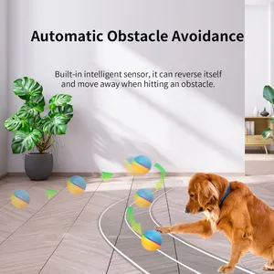 Nuova palla giocattolo per cani da corsa automatica con luce colorata ricarica USB palla interattiva intelligente per cani
