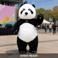 Costume de Mascotte Panda Gonflable en Peluche et Fausse Fourrure pour Halloween, Combinaison Intégrale de 2,0-3,0 M de Haut avec Batterie Incluse pour Spectacles