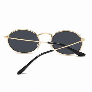 Gafas de Sol Ovaladas Vintage de Moda para Hombre y Mujer, Lentes Amarillas, Rojas y Verdes, Montura Metálica, Gafas de Sol Redondas - Product Image 6