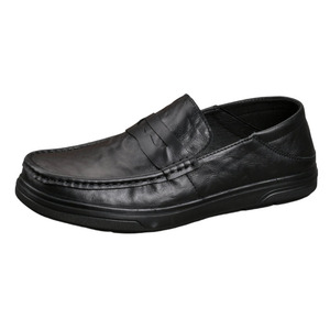 Mocassins en cuir véritable pour hommes AIBOIS, bout carré, semelle en caoutchouc antidérapante, respirants, chaussures de bureau et de ville - Product Image 4