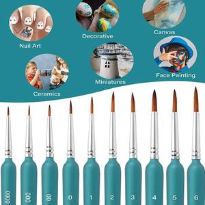 11 pièces/ensemble crochet ligne brosse cheveux doux peinture pinceaux <span class=keywords><strong>Gouache</strong></span> aquarelle peintures à l'huile artistes peint à la main acrylique Nail Art dessin - Product Image 6