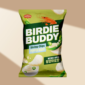 BIRDIE BUDDY Chips de Camarón en Bolsa Grande, Sabor Mayonesa Cheongyang, Bocadillo Crujiente y Picante, Bocadillo Cremoso de Camarón, Venta al por Mayor - Product Image 1