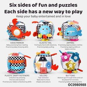 ของเล่นมอนเตสซอรี่เสริมความรู้ความเข้าใจใหม่เสื้อผ้านุ่มๆฝึกประสาทสัมผัสลูกบอลมีเสียงสำหรับเด็กทารก - Product Image 3