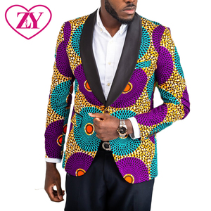 Custom <strong>African</strong> <strong>Tailored</strong> Fit Coat Shawl Collar <strong>African</strong> Blazer Ankara Print Attire Jacket for Men - Product Image 1
