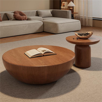 Table basse ronde de style médiéval pour salon, petite taille, modèles simples, table à thé en bois avec fonction de rangement