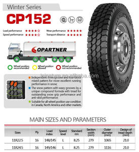 Winter TBR <strong>Tyre</strong> 11R22.5 11R24.5 <strong>Truck</strong> and Bus Tires with New Pattern CP152 for Canada and North American Market - Product Image 4