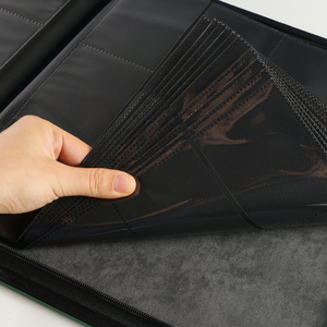 Rõ ràng A4 bao gồm bền không thấm nước Trò chơi bộ sưu tập PU da dây kéo Chất kết dính 4 Túi thẻ cuốn sách - Product Image 5