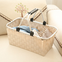 Panier de rangement portable en nylon, étanche et écologique, pour pique-nique, courses au supermarché, jouets, articles divers, vêtements sales et collations
