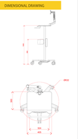 Station de travail médicale industrielle tout-en-un, chariot mobile multi-scénarios pour ordinateur portable, utilisation hospitalière, ABS