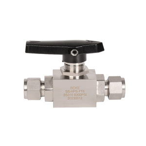 Válvula de bola manual de acero inoxidable SS316 de 6000 PSI roscada para medios corrosivos - Product Image 1