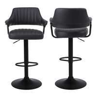 Tabourets de bar pivotants en cuir marron modernes pour comptoir de petit-déjeuner, réglables en hauteur
