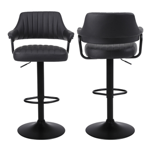 Modern Commercial Furnitures Swivel Leather <strong>Bar</strong> Stool <strong>Breakfast</strong> Counter Adjustable Brown Leather <strong>bar</strong> Stools Adjustable <strong>Height</strong> - Product Image 1