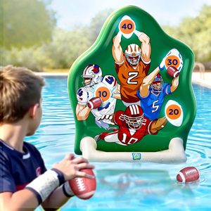 Summer Trend <b>Inflatable</b> Football Toss Game Kids Pool Toys Swimming Pool <b>Floats</b> Outdoor Water Fun Beach Yard Birthday Sport Gift - Product Image 1