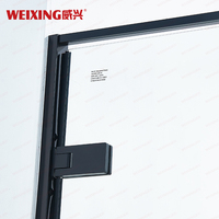 Weixing Cabine de douche domestique de bonne qualité Noir mat Porte de douche à charnière en verre trempé avec cadre en acier inoxydable 304