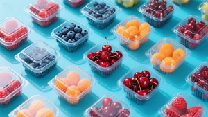 Clear PLA Fruit Punnets Disposable Clamshell Packaging Food Grade Recyclable <b>Box</b> <b>Plastic</b> Punnets for Blueberry Cherry <b>Display</b> - Product Image 2