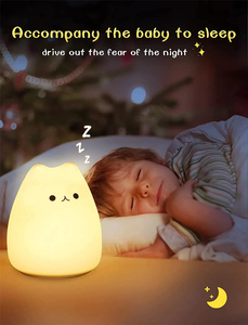 Cute Silicone LED Night Light for Kids Children Cartoon Animal Bedroom Decor Touch Night <b>Lamp</b> for Gifts - Product Image 4