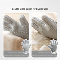 Gant de toilettage pour animaux de compagnie, peigne pour enlever les poils lâches, gant de massage double face pour le bain des chats et des chiens, vente en gros