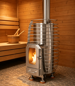 Estufa de Sauna de Diseño Nuevo 2026, Horno de Leña y Carbón para Camping, Puerta de Vidrio con Vista al Fuego, Cuerpo de Acero Inoxidable, Aleación de Titanio - Product Image 4