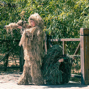 Usine personnalisé chasse Camouflage Gilly vêtements respirant 3D Jungle enfant costume léger extérieur Ghillie costume - Product Image 3