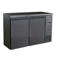 Équipement de réfrigération de cuisine commerciale en acier inoxydable de qualité supérieure Comptoir de style bar Lumière LED noire de qualité alimentaire 368L Double