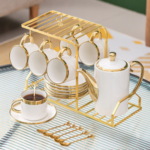 <span class=keywords><strong>Lot</strong></span> <span class=keywords><strong>de</strong></span> <span class=keywords><strong>6</strong></span> Tasses à Café en Céramique Style Européen et Arabe Tendance avec Poignée et Plateau - Product Image 2